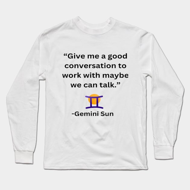 Gemini Sun Long Sleeve T-Shirt by VedicVision